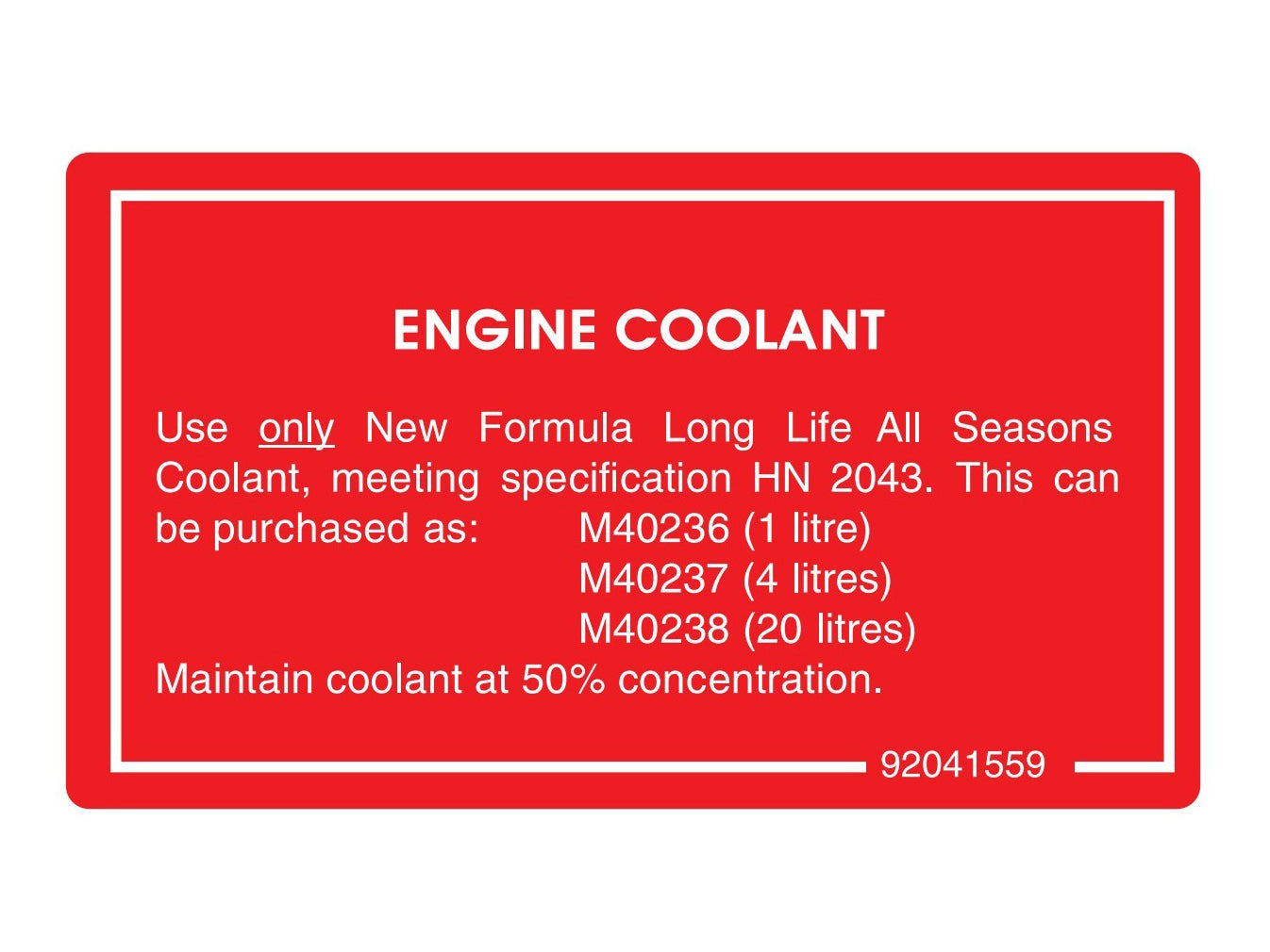 Decal Engine Coolant Info Radiator Overflow Bottle VN VG VQ VP VR VS All - 92041559