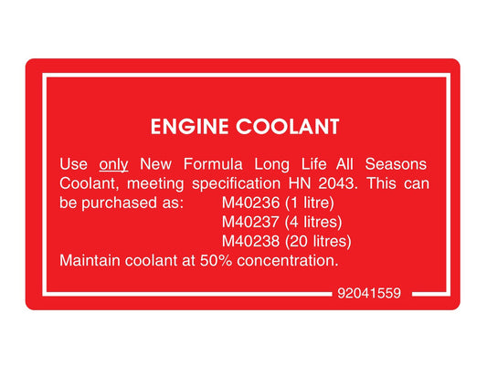 Decal Engine Coolant Info Radiator Overflow Bottle VN VG VQ VP VR VS All - 92041559
