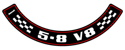 Air Cleaner Decal ‘5.8 V8’ Ford XC ZH - ACD2014