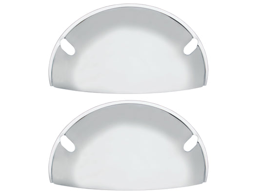 Headlight Covers Half Moon 5 3/4" Chrome Pair - ANT10477