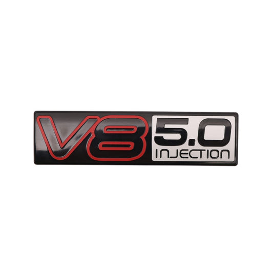 Badge "V8 5.0 Injection" VN Boot (Red Black & Silv) - B1088