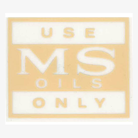 Decal EH HD HR HK HT HG Rocker Cover Yellow "Use Ms Oil" - BD1043