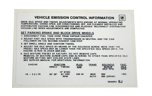 Decal Emission LX Torana HZ & VB Commodore 5 Litre - BD1046