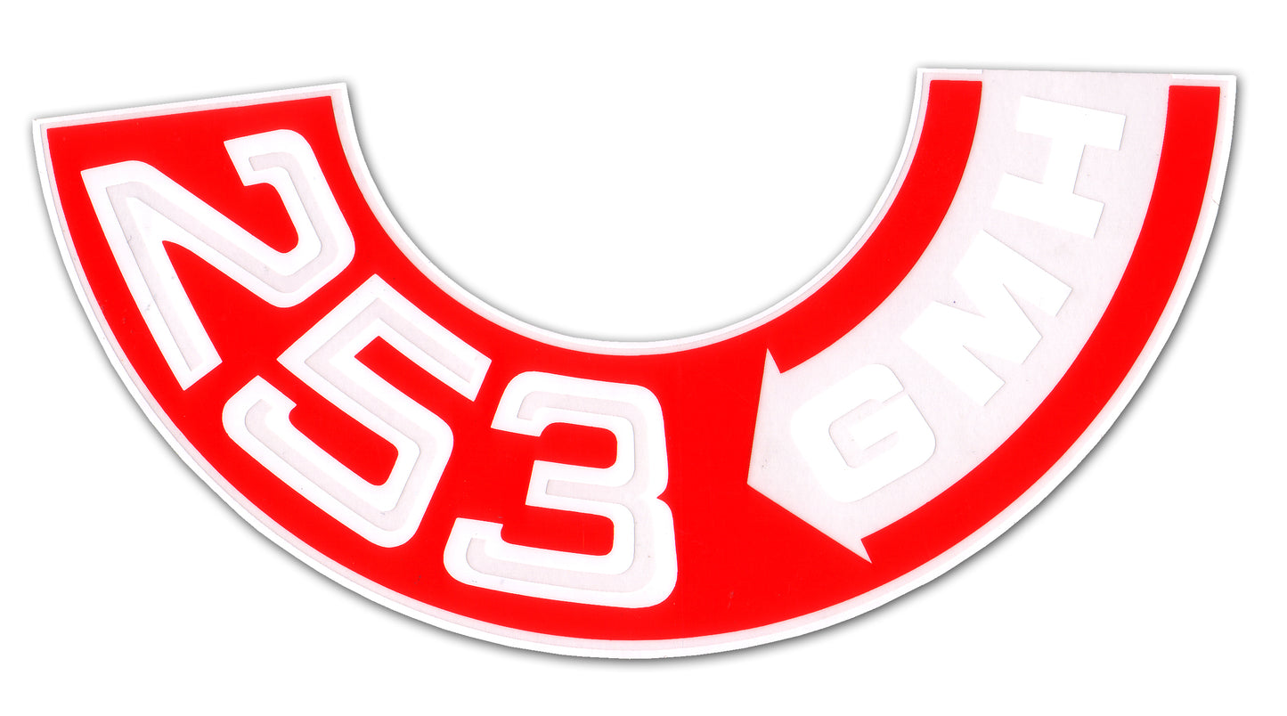 Decal HT HG HQ Air Cleaner "253 GMH" - BD1049