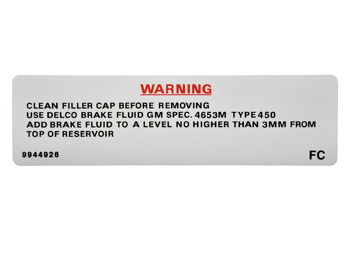 Decal Clean Filler Cap Brake Fluid LX - BD1056