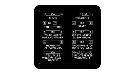 Decal Fuse Cover HQ HJ - BD1202