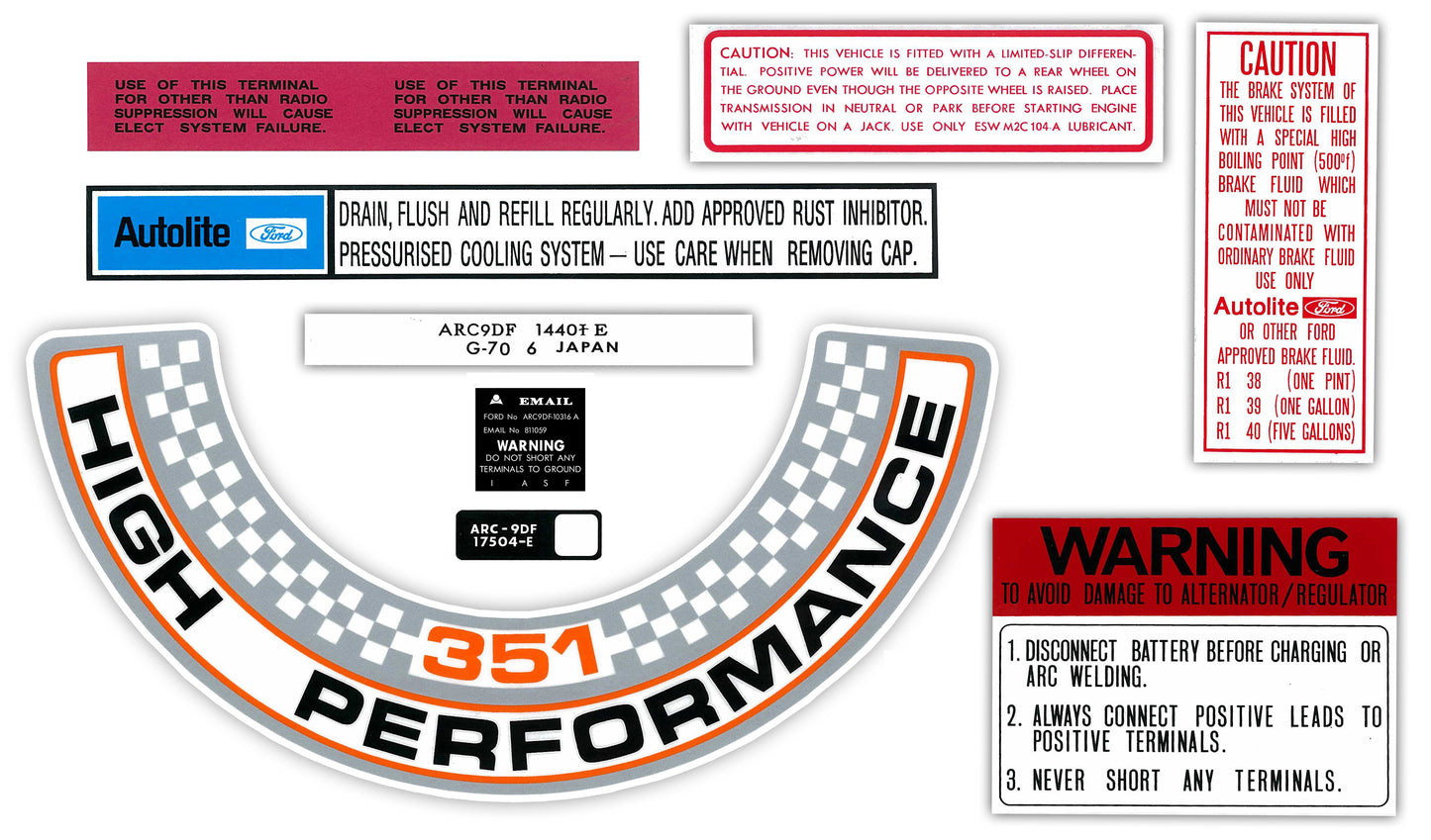 Decal Kit XW GT 351 Cleveland 4V  - BD2035
