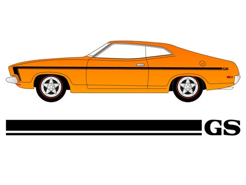 Body Decal Stripe Kit (Black) Ford XB GS Coupe - BD4422A