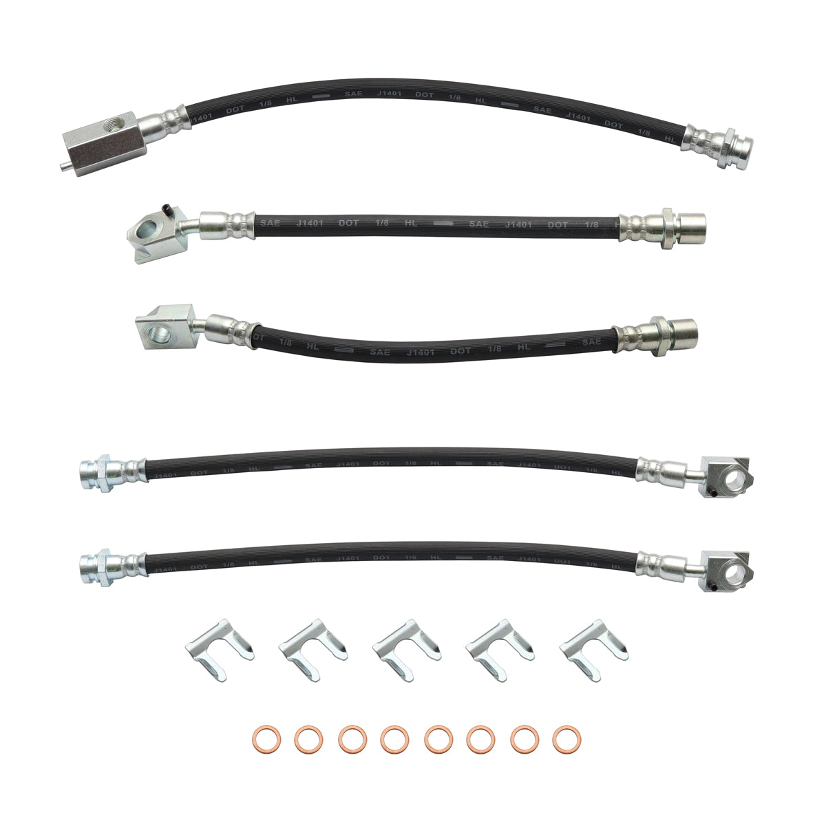 Brake Hose Kit Front & Rear WB Statesman Both Sides Disc Brakes - BHK1018