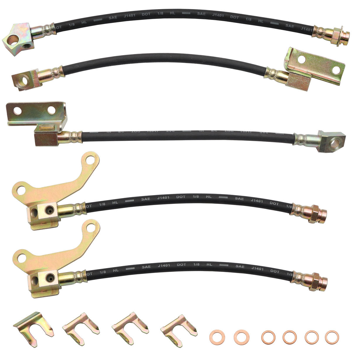 Brake Hose Kit Front & Rear ZF ZG ZH Both Sides 9" Diff Disc Brakes - BHK2010