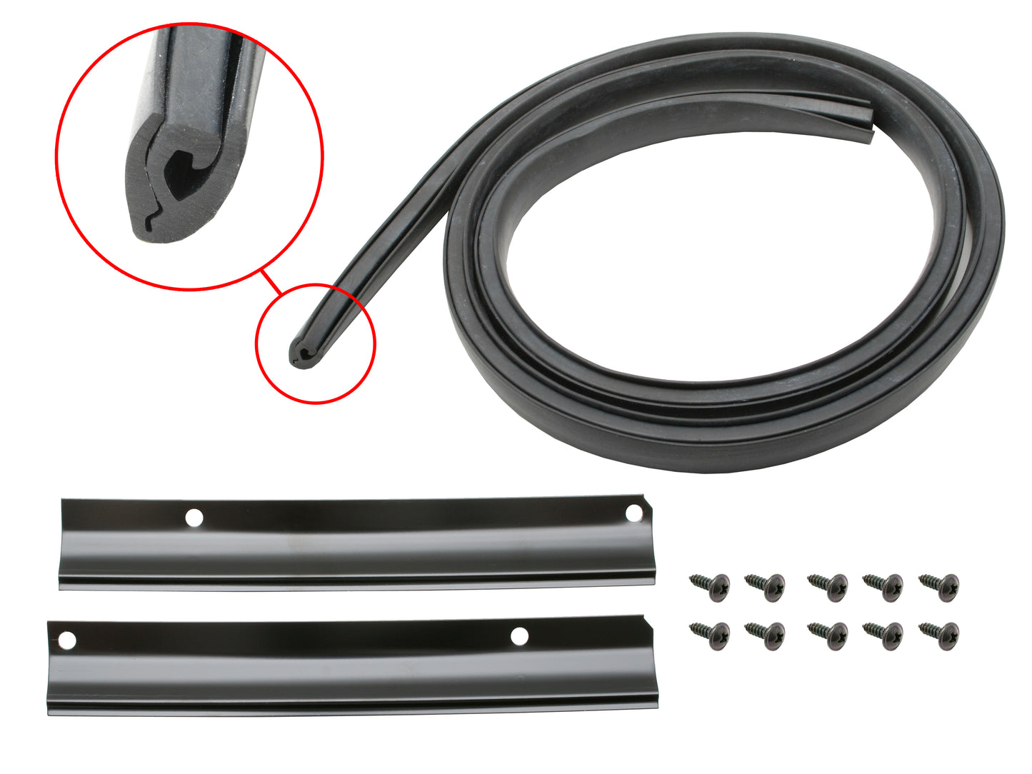 Holden Bonnet Firewall Lacing Rubber Strip + Retainer Plates +Screws HJ HX HZ WB - BL111B