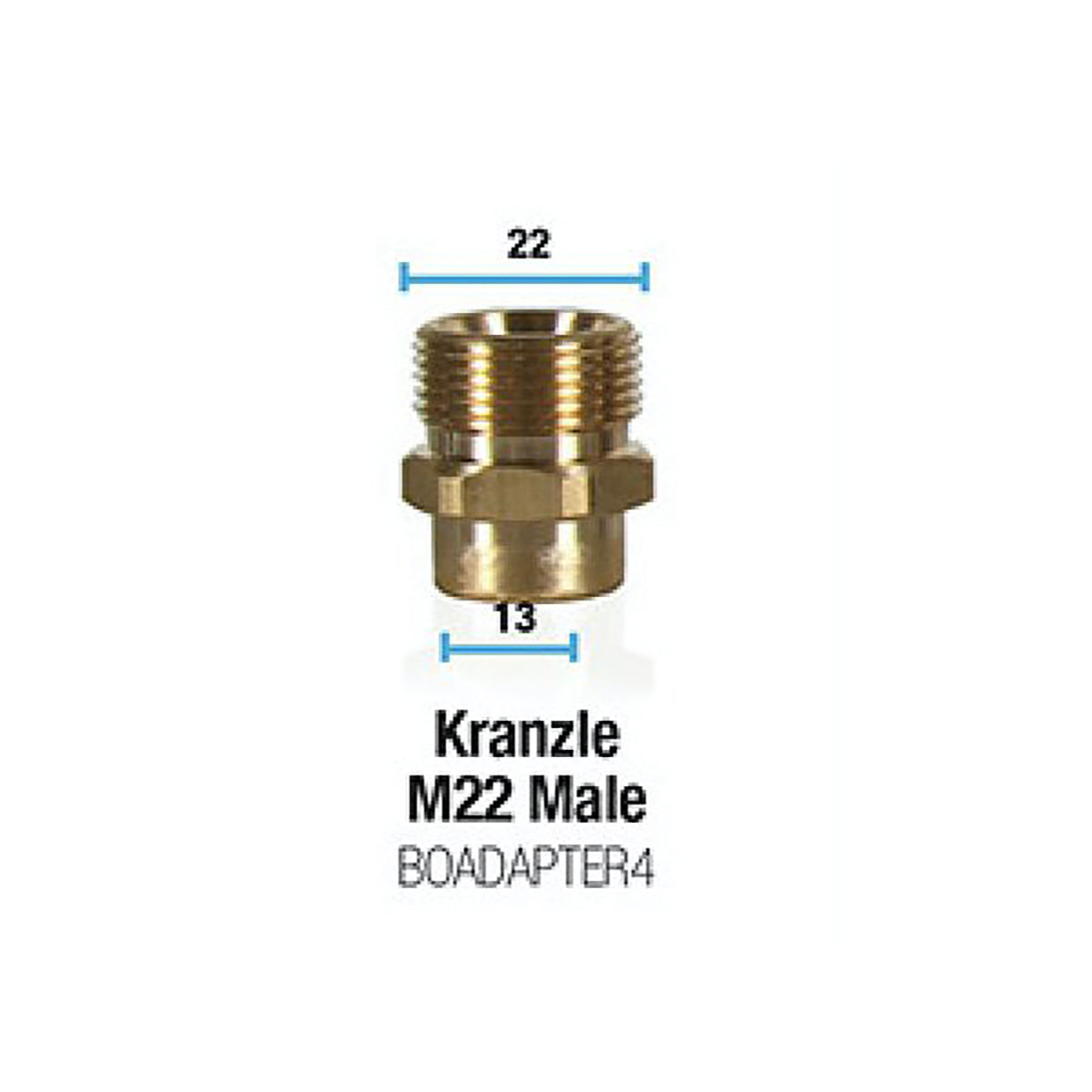BOWDEN'S OWN Kranzle M22 Male Pressure Washer Snow Cannon Adapter - BOADAPTER4