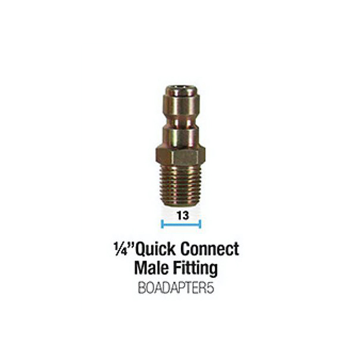 BOWDEN'S OWN 1/4" Quick Connect Male Pressure Washer Snow Cannon Adapter - BOADAPTER5