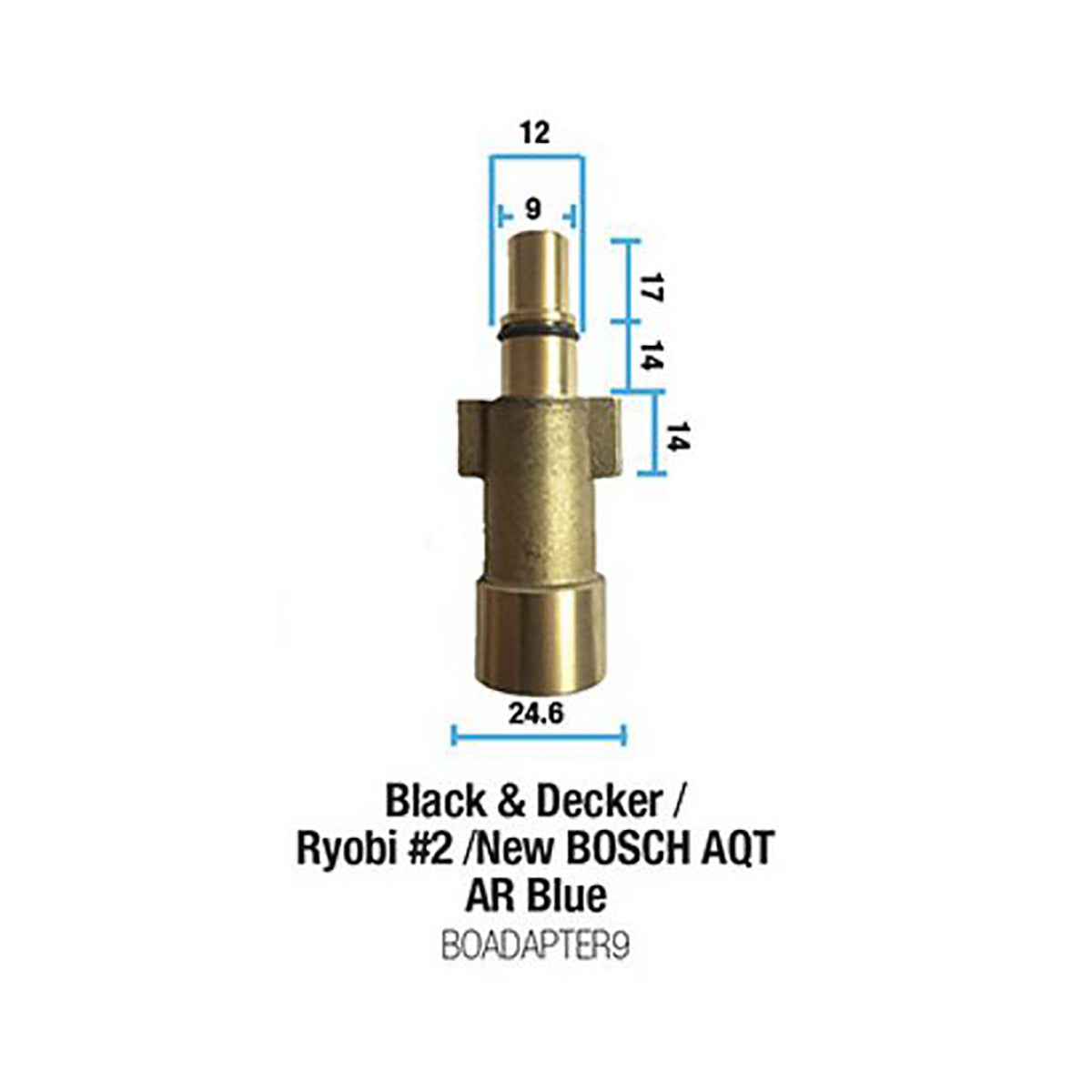 BOWDEN'S OWN Pressure Washer Snow Cannon Adapter Bosch Ryobi - BOADAPTER9