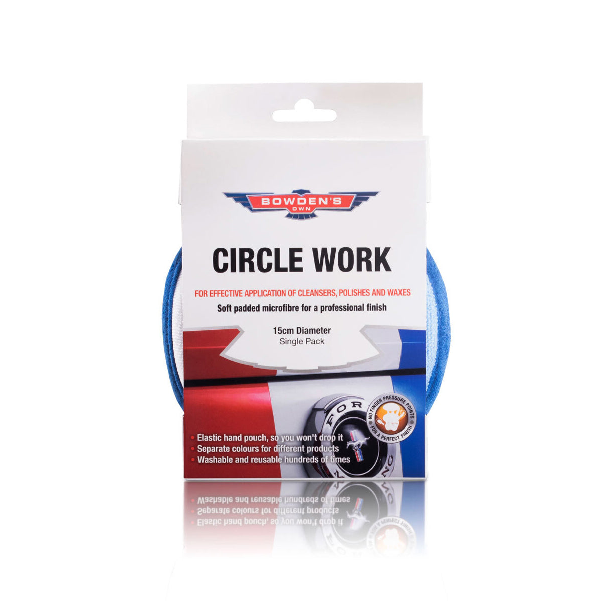 BOWDEN'S OWN Circle Work BLUE Applicator Mitt x1 - BOAMP