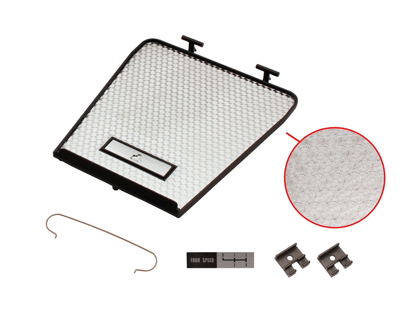 Console Lid Suit HQ GTS Chrome Fish Scale With Hinge - CL1000