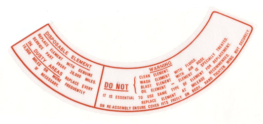 Decal Air Cleaner (Brown With Out "Front") EK - DAC7