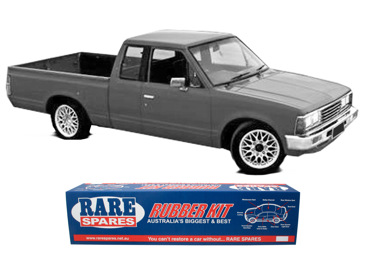 Body Rubber Kit Datsun 720 Ute 80-86 No Quarter Vent - DAT2