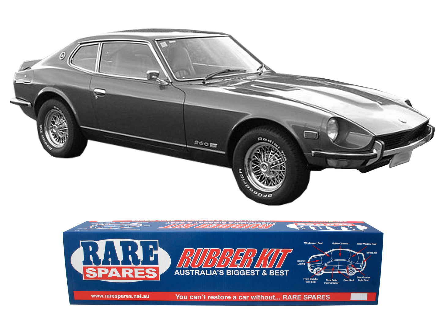 Body Rubber Kit Datsun 260z 1979 2+2 Coupe - DAT21