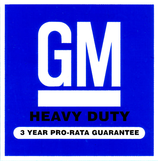 Decal Battery GM Heavy Duty HJ HX LH LX - DB1000