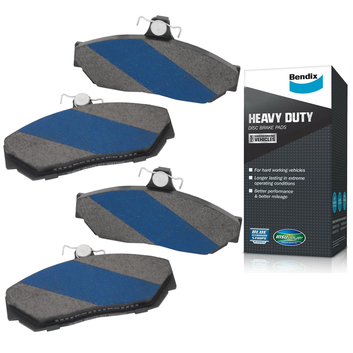 Bendix Heavy Duty Front Disc Brake Pads (Girlock Alloy Caliper) Holden HQ HJ HX HZ WB - DB1023HD