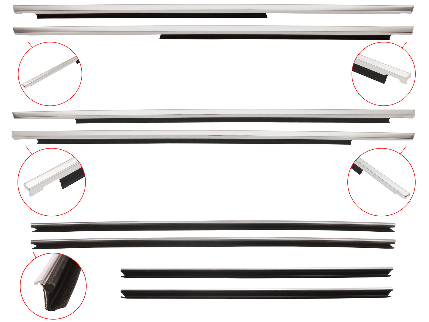 Door Belt & Moulding Kit Complete VC VH Sedan SLE - DBMKVC1