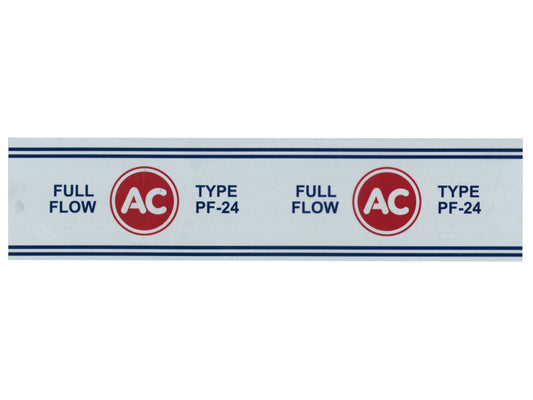 Decal Oil Filter Pf24 Ac (White) - DOF002