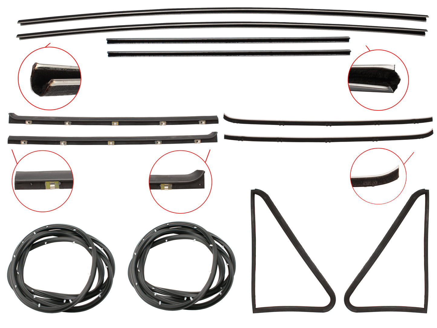 Door Rubber Kit EJ EH Rear Sedan - DRKEJ2