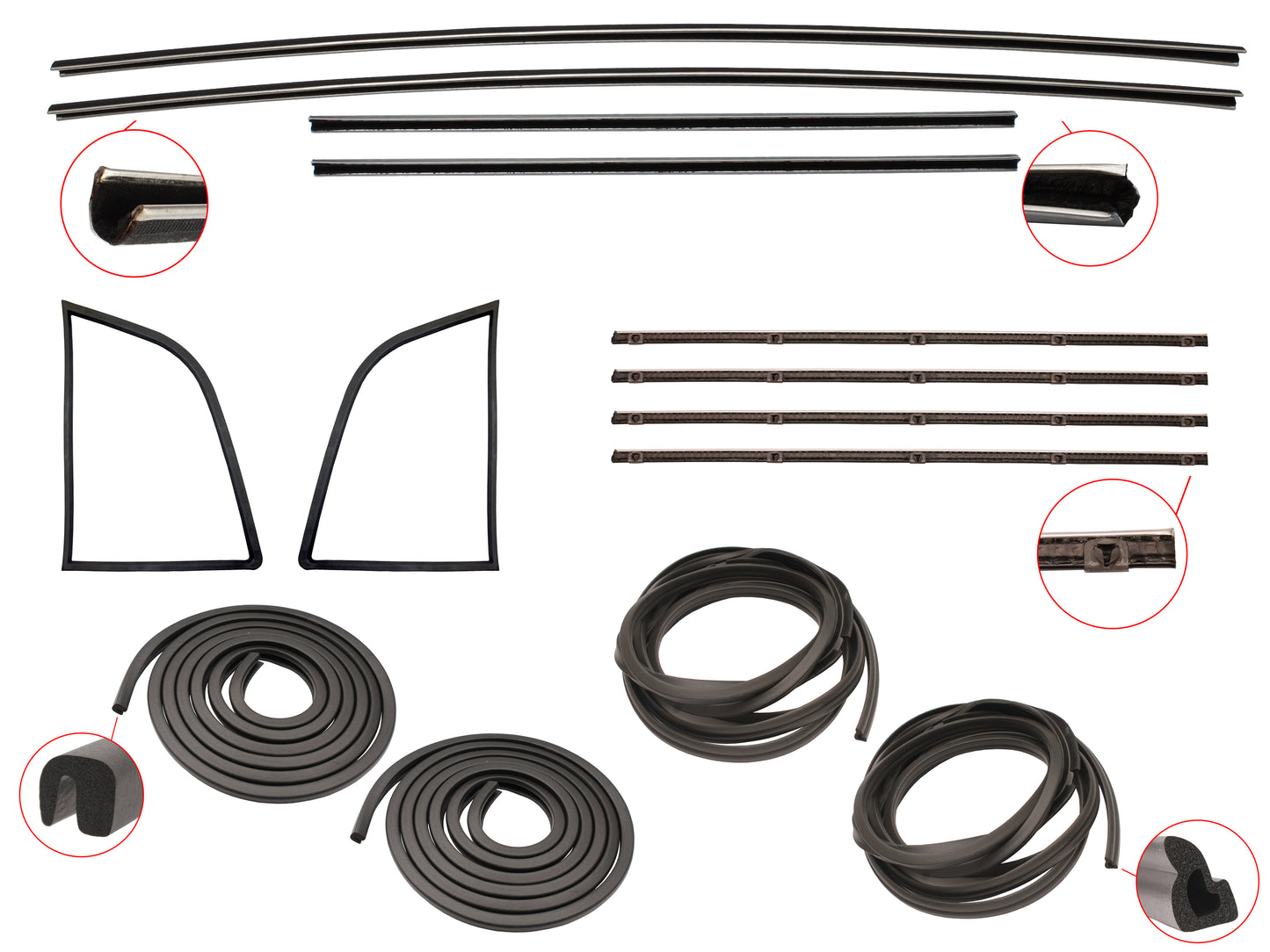 Door Rubber Kit FE FC Rear Sedan - DRKFE2