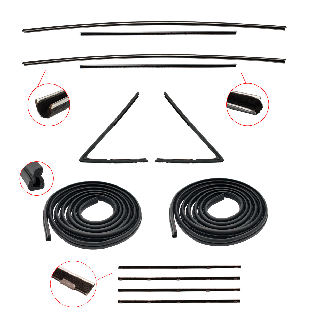 Door Rubber Kit FX FJ Rear Sedan - DRKFX2