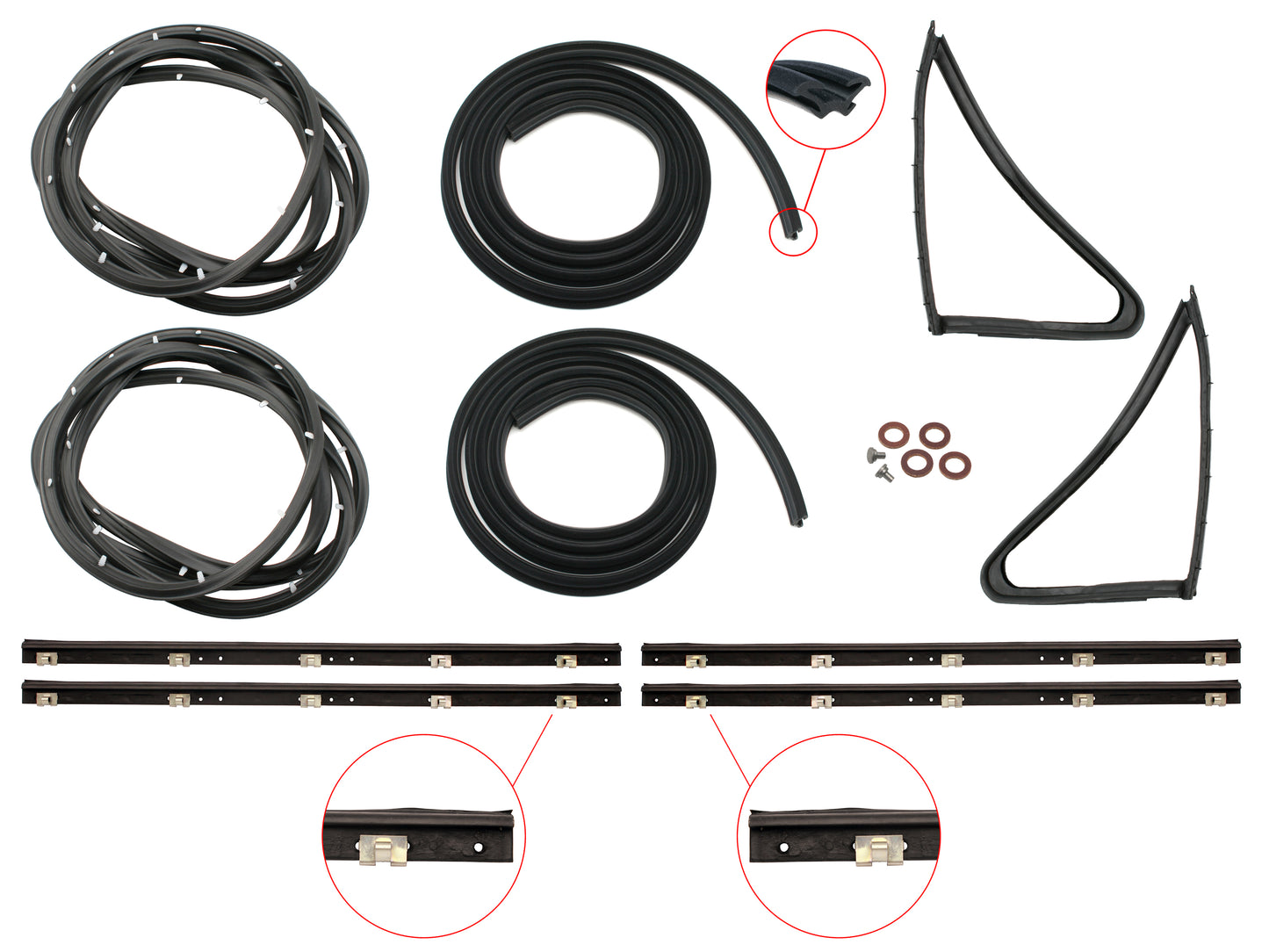 Door Rubber Kit HD HR Front All - DRKHD1