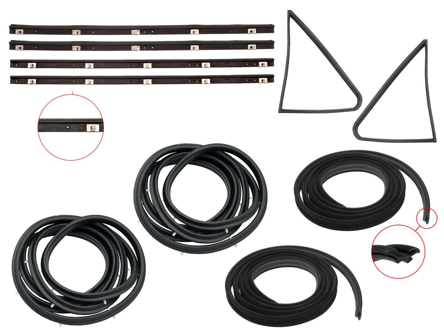 Door Rubber Kit HD HR Rear Sedan - DRKHD2