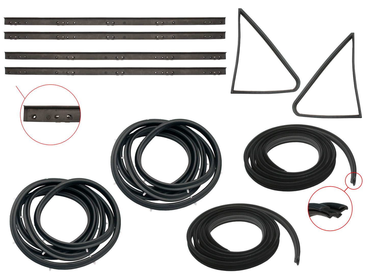 Door Rubber Kit HD HR Rear Sedan - DRKHD2