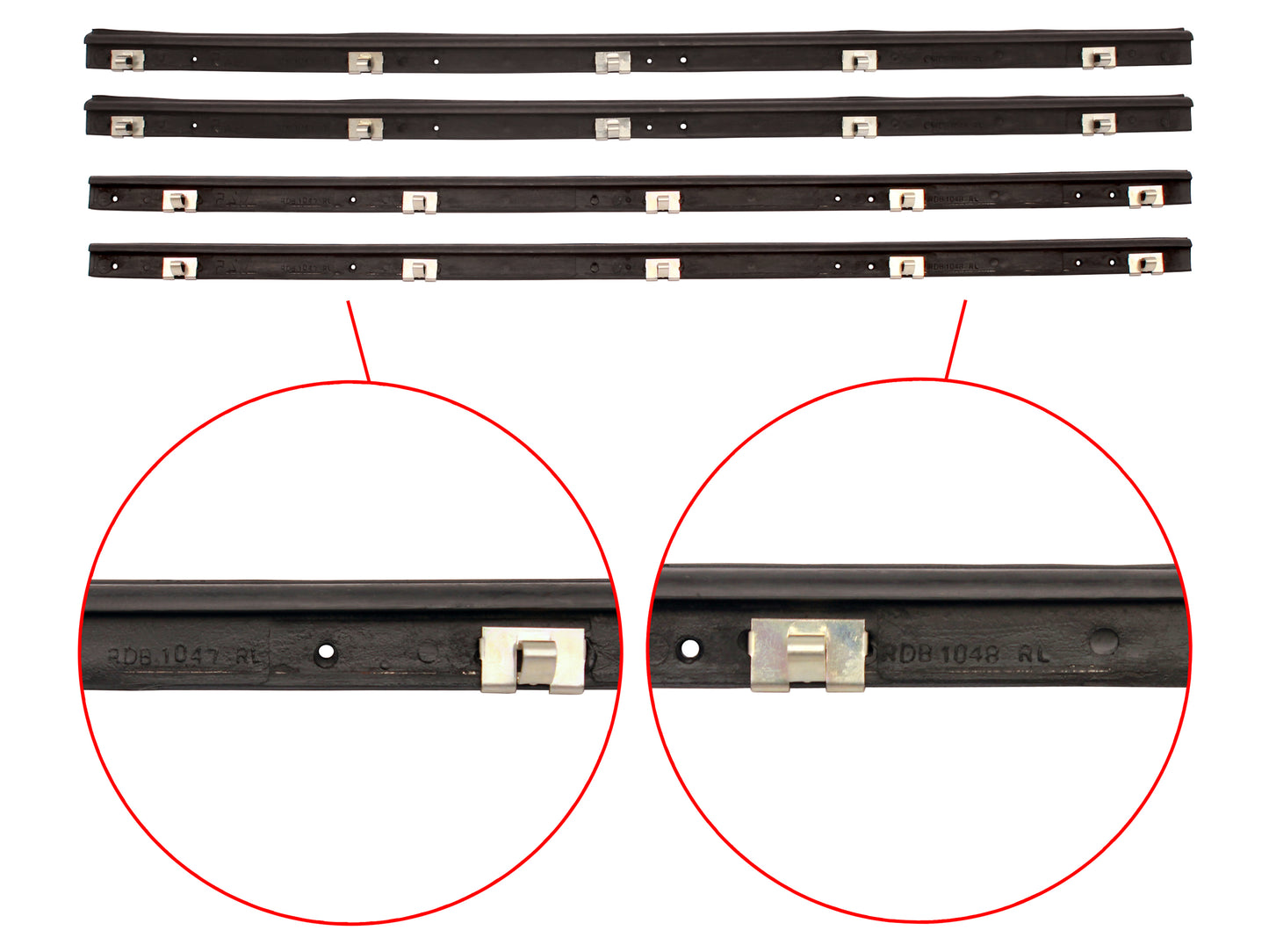 Door Rubber Kit HD HR Rear Sedan - DRKHD2