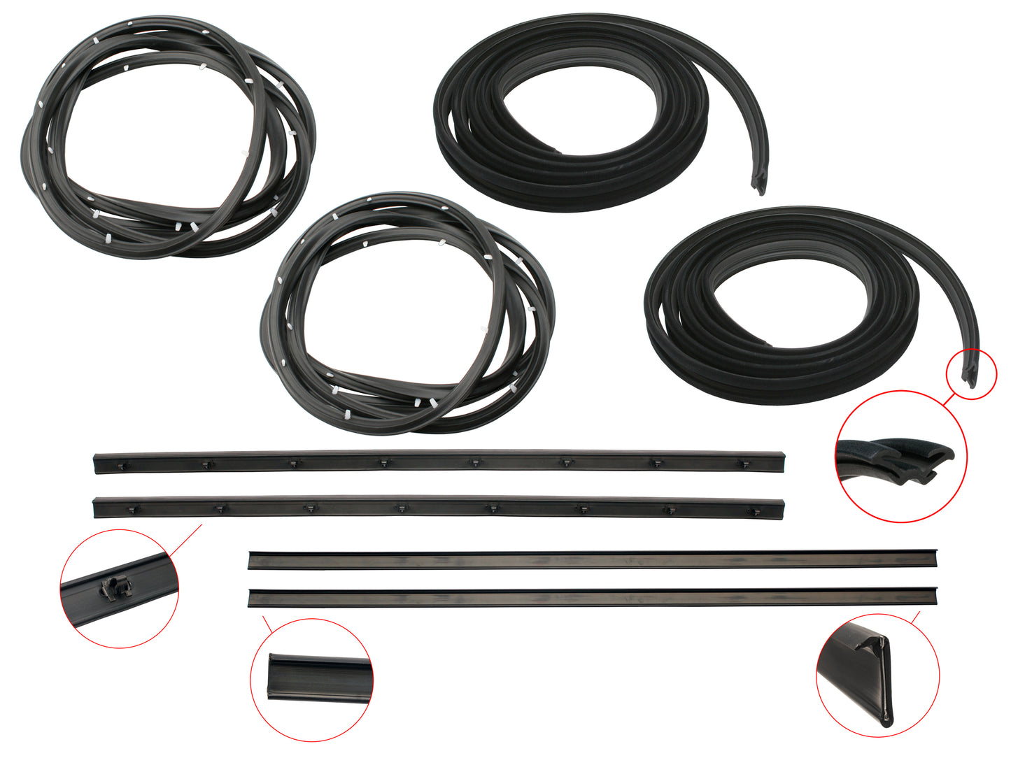 Door Rubber Kit HJ HX HZ WB Front All Except Coupe - DRKHJ1