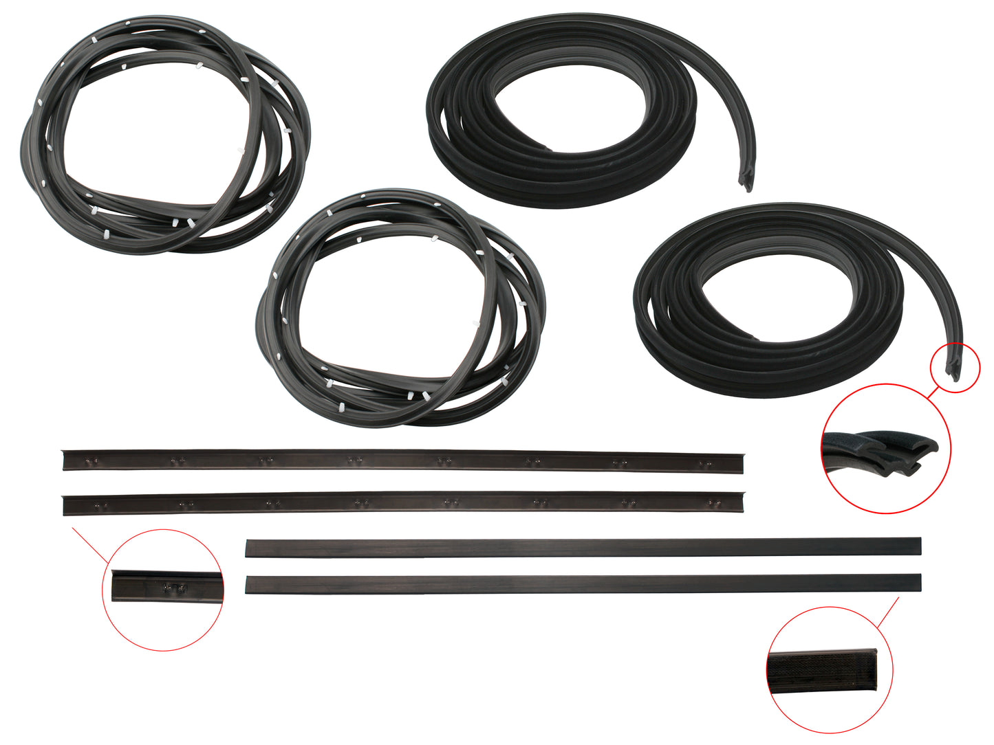 Door Rubber Kit HJ HX HZ WB Front All Except Coupe - DRKHJ1
