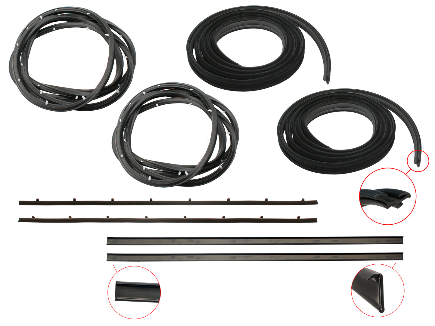 Door Rubber Kit HJ HX HZ WB Front All Except Coupe - DRKHJ1