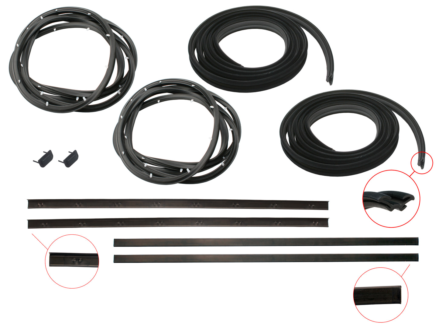 Door Rubber Kit HQ Front All Except Coupe - DRKHQ1