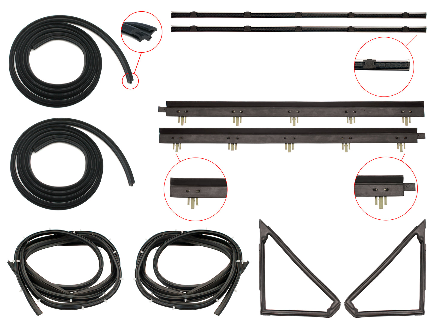 Door Rubber Kit LC LJ Front Sedan - DRKLC1