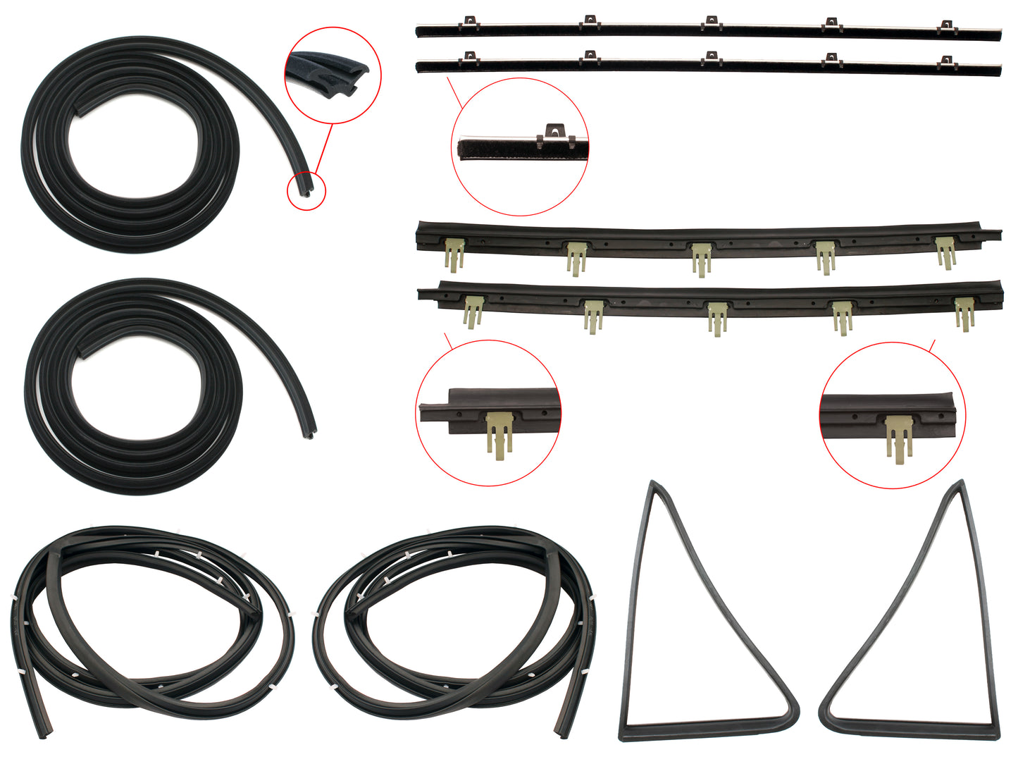 Door Rubber Kit LC LJ Rear Sedan - DRKLC2