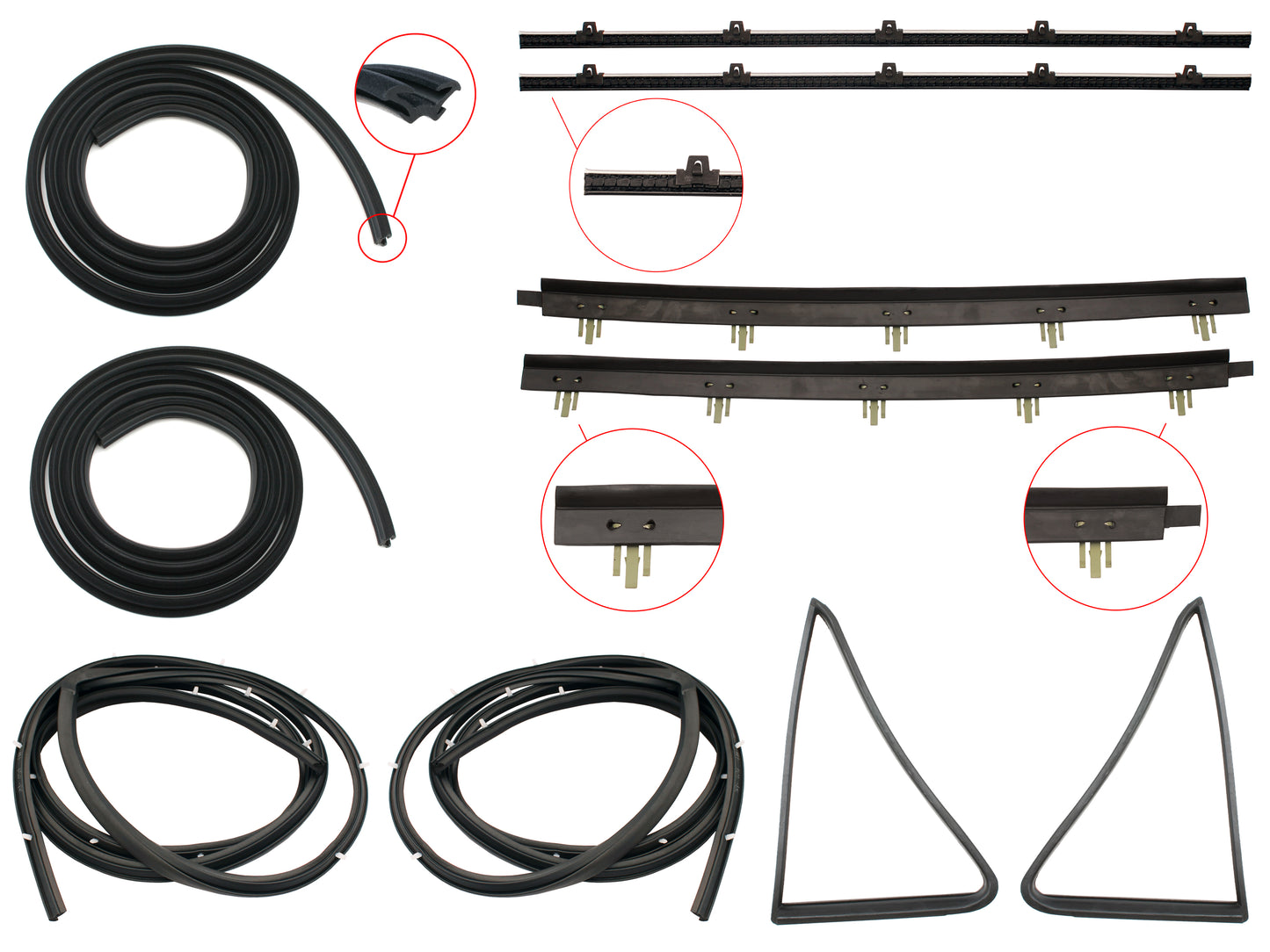 Door Rubber Kit LC LJ Rear Sedan - DRKLC2