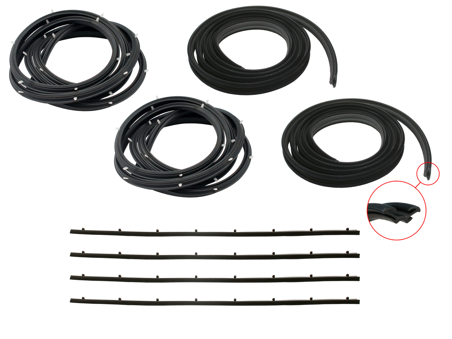 Door Rubber Kit LH LX UC Front Sedan Except SL & SLR - DRKLH1