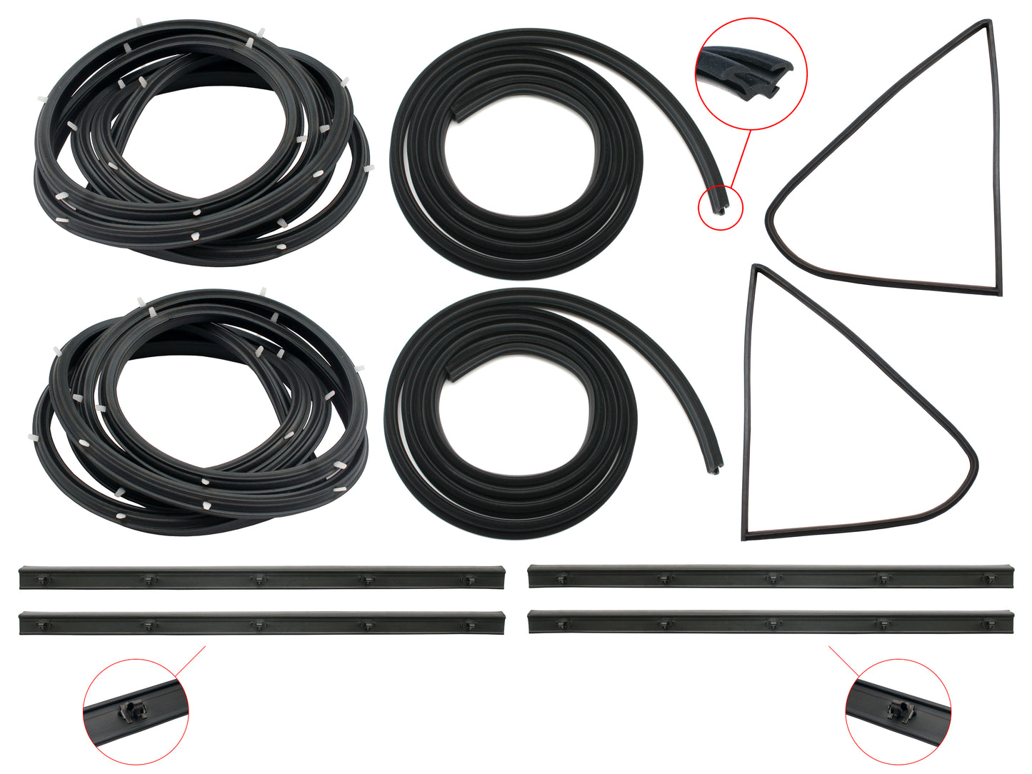 Door Rubber Kit LH LX UC Rear Sedan Except SL & SLR - DRKLH2