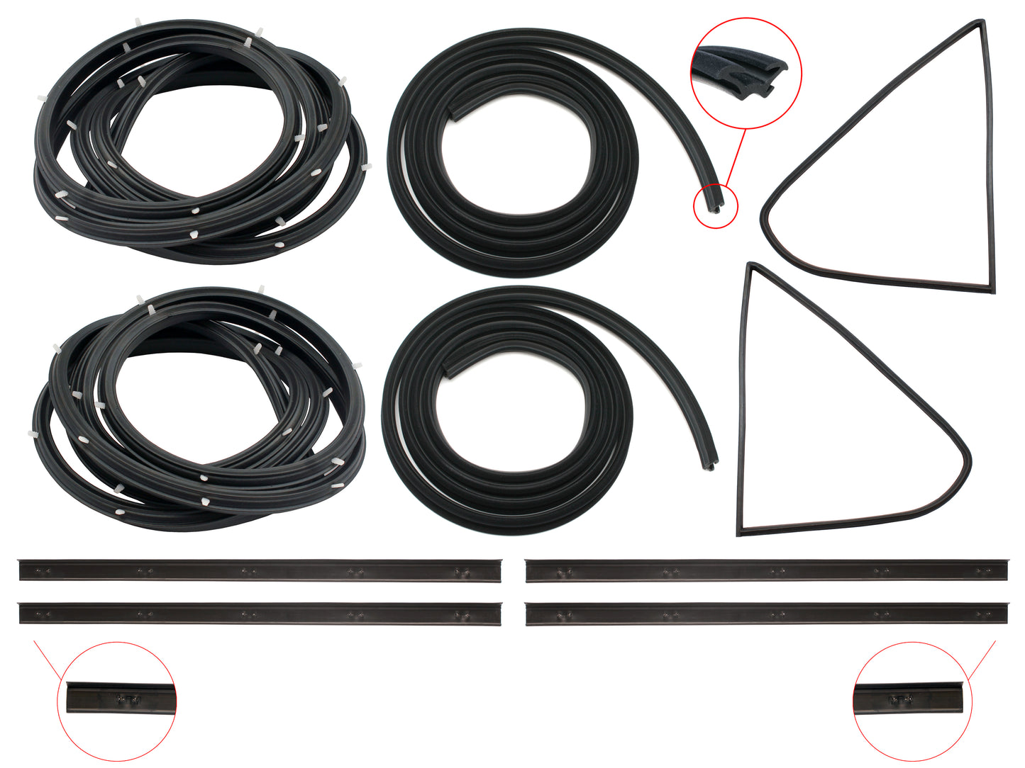 Door Rubber Kit LH LX UC Rear Sedan Except SL & SLR - DRKLH2