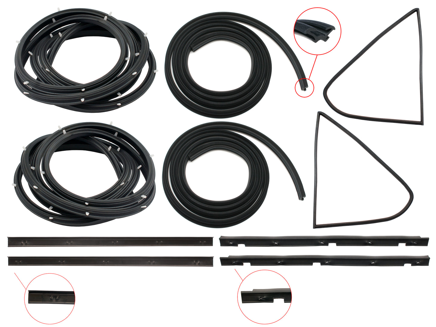 Door Rubber Kit LH LX UC Rear Sedan SL & SLR - DRKLHSL2