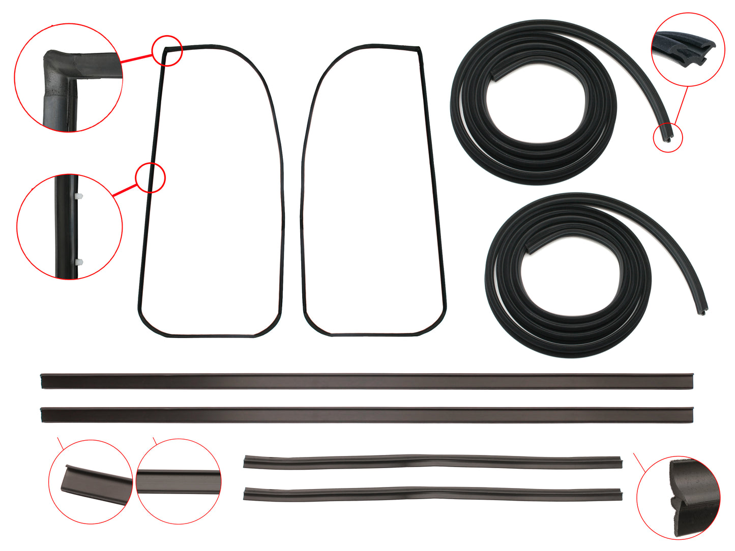 Door Rubber Kit VB VC VH Commodore Front Sedan/Wagon Exc SLE - DRKVB1