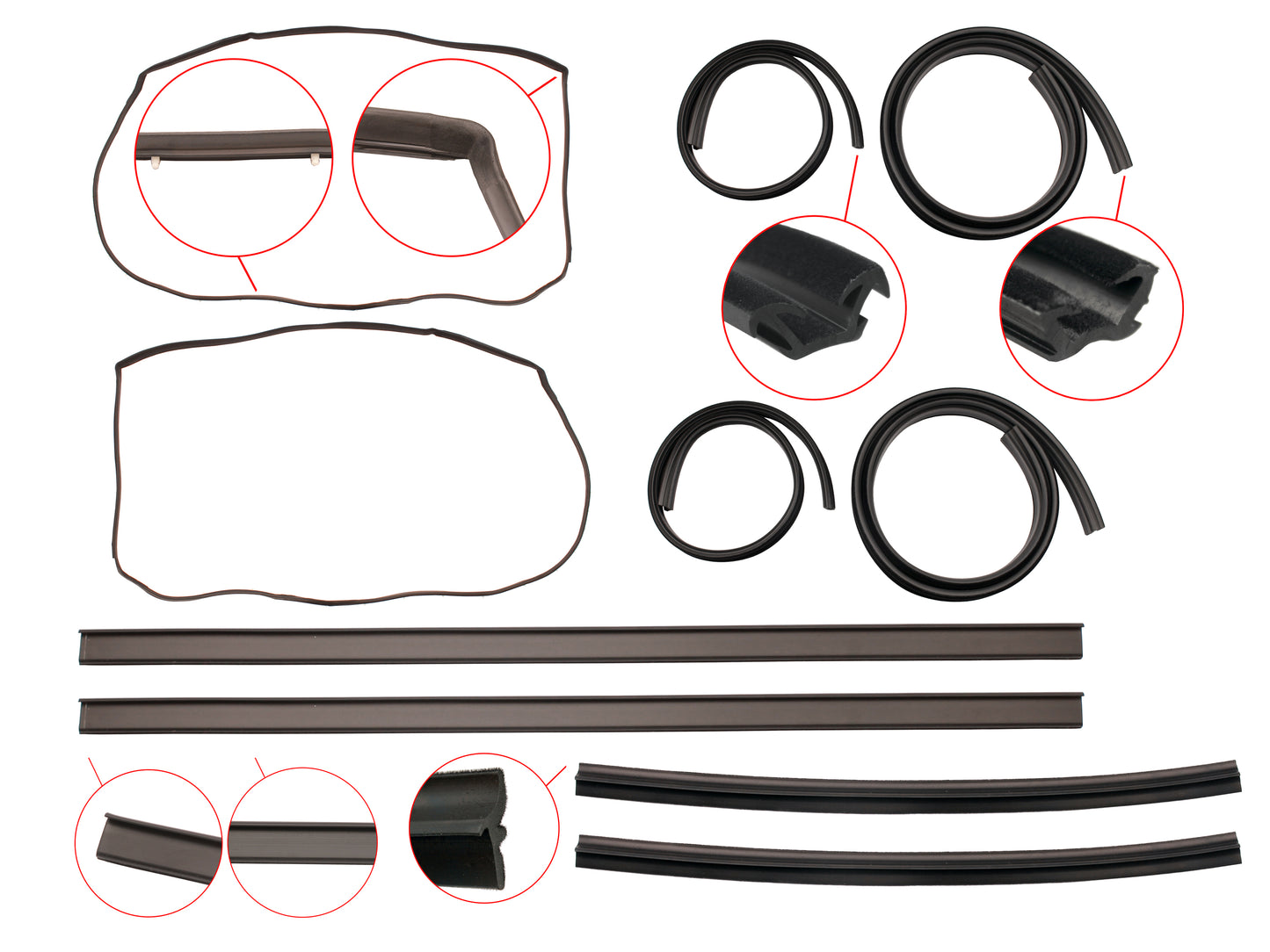 Door Rubber Kit VB VC VH Commodore Rear Sedan Exc SLE - DRKVB2