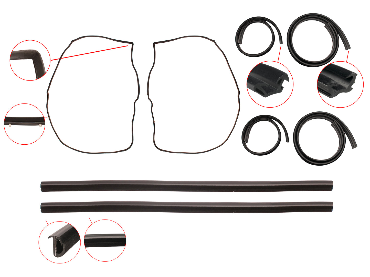 Door Rubber Kit VB VC VH VK VL Commodore Rear Wagon - DRKVB3