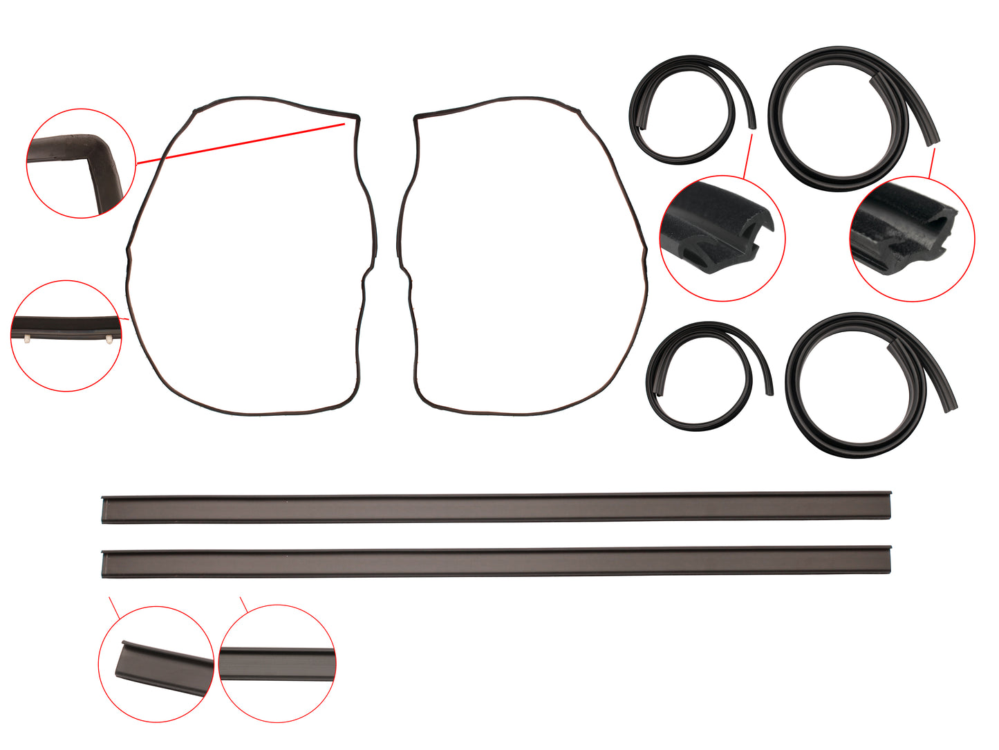 Door Rubber Kit VB VC VH VK VL Commodore Rear Wagon - DRKVB3