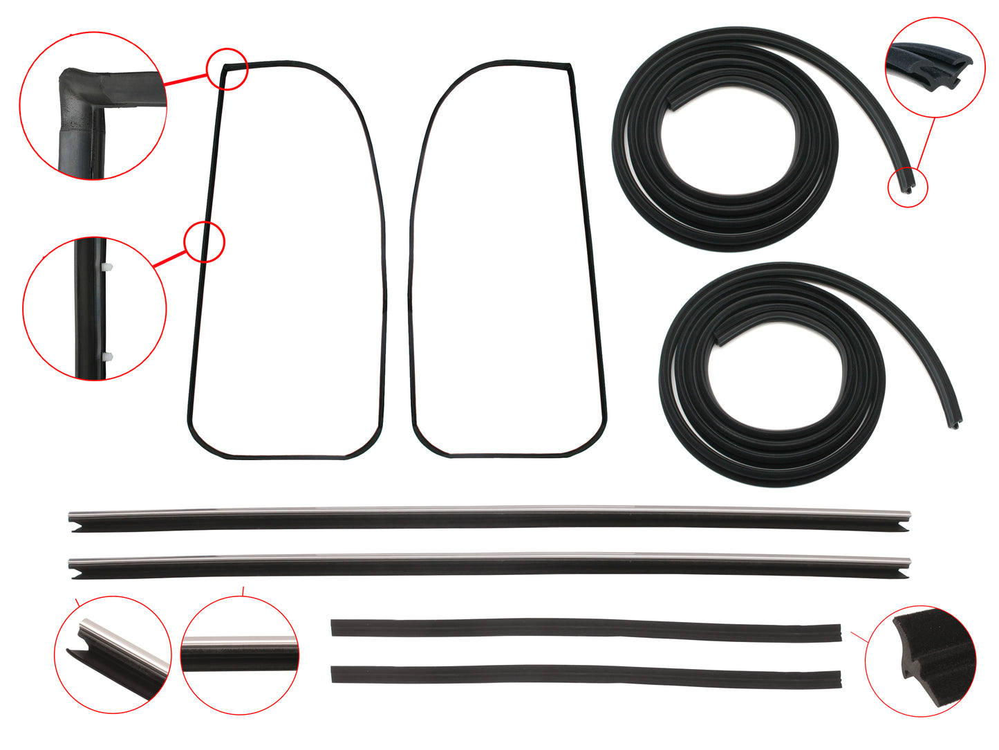 Door Rubber Kit VB VC VH Commodore Front Sedan SLE - DRKVB4